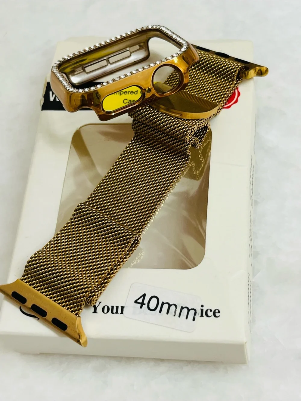 RoseGold Apple Watch Band and Rhinestone Case - 40mm NO TEMPERED GLASS